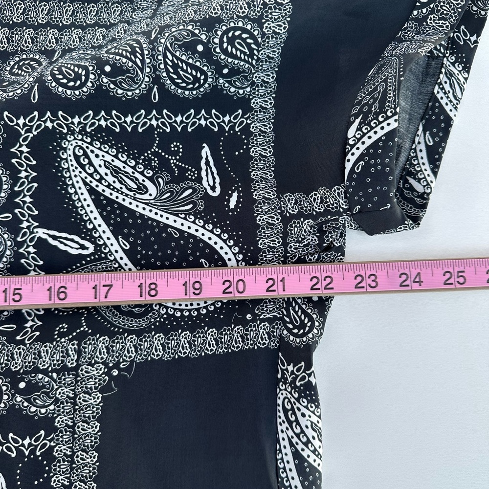 JUST Female Maid Shirt Women's Sz 38 Black Paisley Print Button Down Shirt - Picture 9 of 12